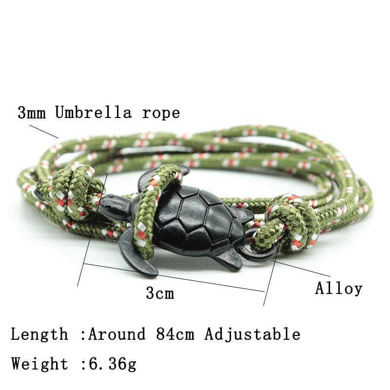 Doppel Wrap Paracord Armband Nette Sea Turtle Tiere Braclet Böhmen Männer Frauen Einstellbare Braslet Outdoor Survival Schmuck Geschenk