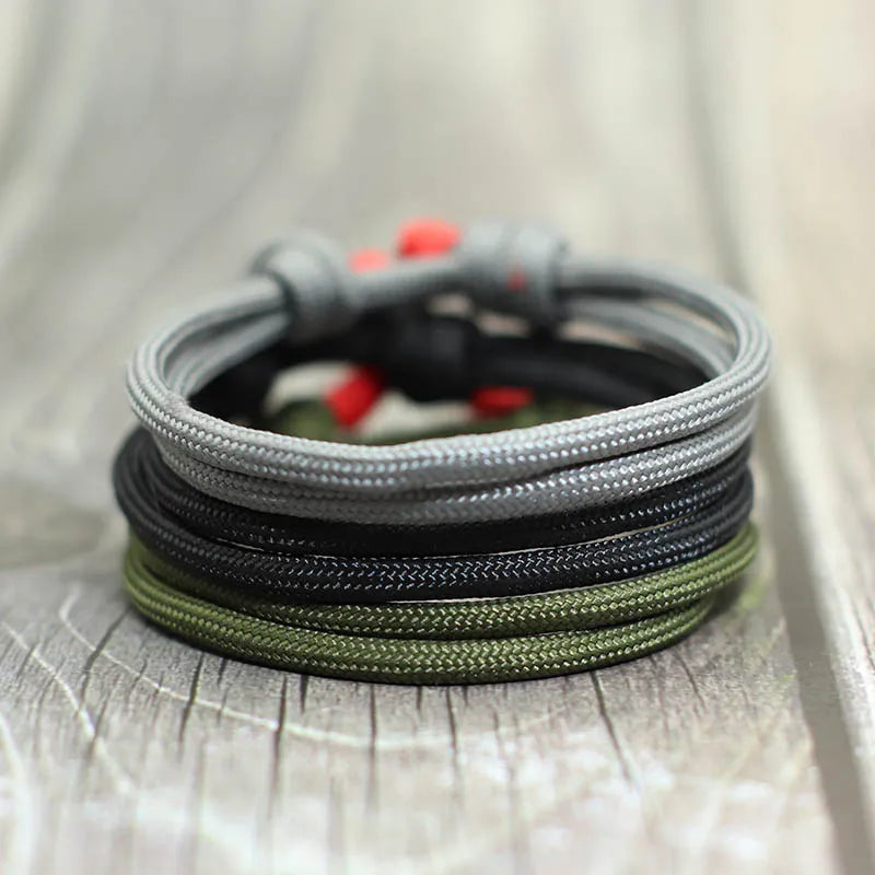 Handgemachte Paracord Seil Armband Männer Set Braclet Einstellbar Männlichen Casual Klettern Braslet Minimalistischen Schmuck Geschenk Hombre Pulseras