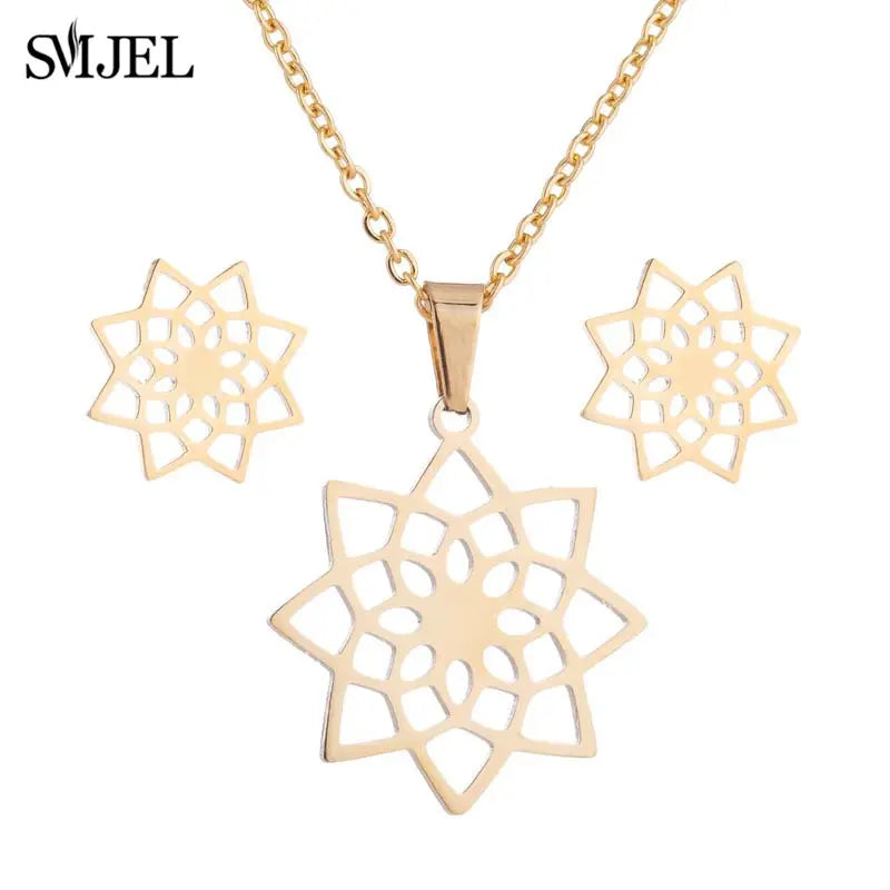 Tanzen Ballett Frauen Mädchen Ohrring Mode Ballerina Halsketten Gold Farbe Edelstahl Schmuck Set Zubehör Club Sport Geschenk