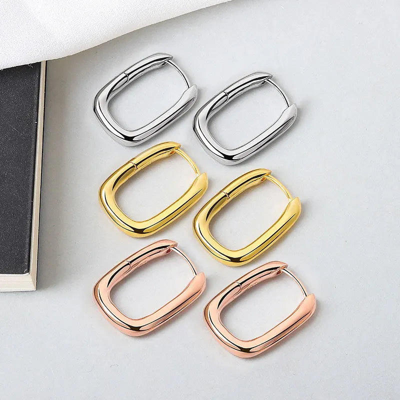 Verhindern Sie Allergien, authentische Ohrringe aus 925er-Sterlingsilber, Charm für Damen, trendiger Schmuck, Vintage, schlicht, O-förmig, Party-Accessoires, Geschenk