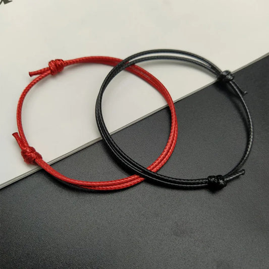 2020 mode Seil Glück Armband Für Männer Frauen Einfache Rot Schwarz Farbe Einstellbare Hand Schmuck Geschenk Für Freund Großhandel Schmuck