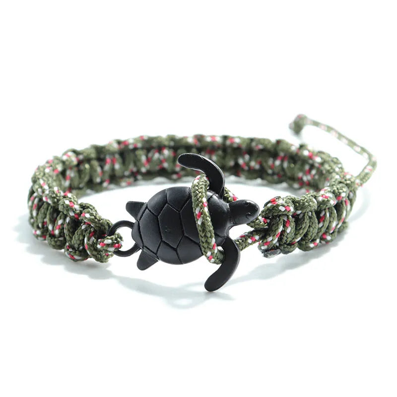 Handgemachtes Paracord Survival Armband Herren Meeresschildkröte Armband Verstellbares Seil Armband Freund Geschenk Armband Schmuck Pulseira