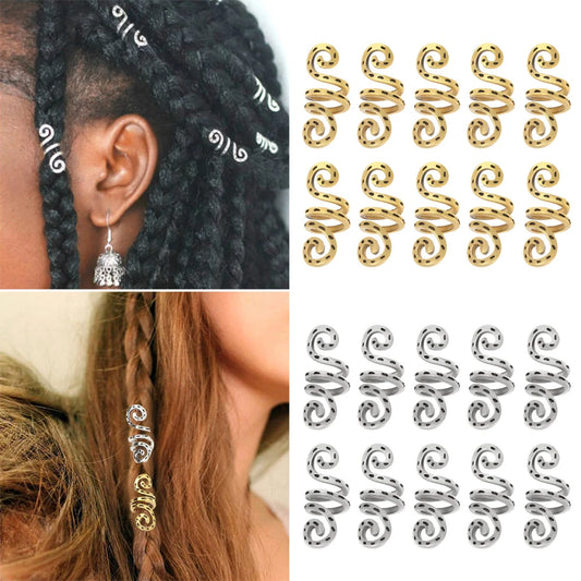 10pcs Wikinger Spirale Charme Perlen für Haar zöpfe Bart Haar Perlen Schmuck Vintage Frauen Mädchen Haarnadel Haars pangen Zubehör