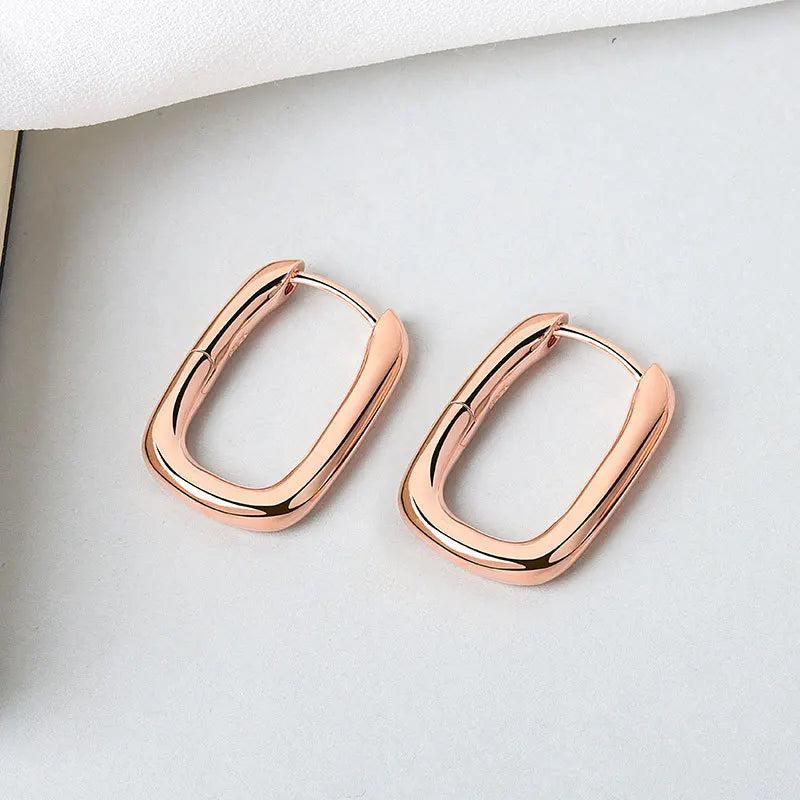 Verhindern Sie Allergien, authentische Ohrringe aus 925er-Sterlingsilber, Charm für Damen, trendiger Schmuck, Vintage, schlicht, O-förmig, Party-Accessoires, Geschenk