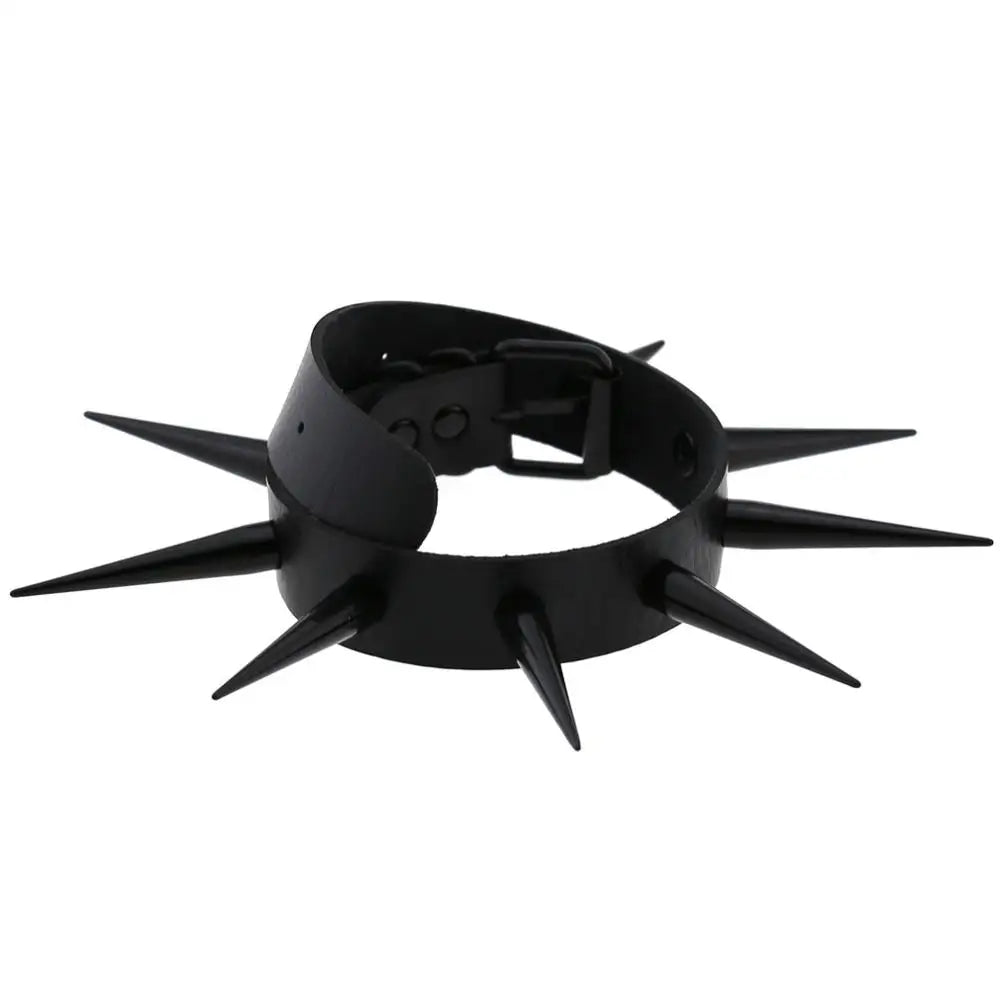 Große lange Spikes Halsband Kühle Punk Halskette für Frauen Männer Metall Halsband Rave Festival Goth Kostüme Schmuck