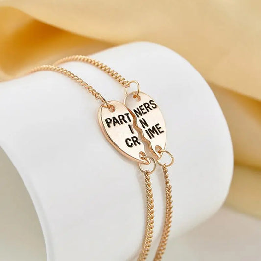 Beste Freunde Für Immer Partner In Verbrechen Valentine Split Herz Anhänger Armbänder & Armreifen Set 1 Paar