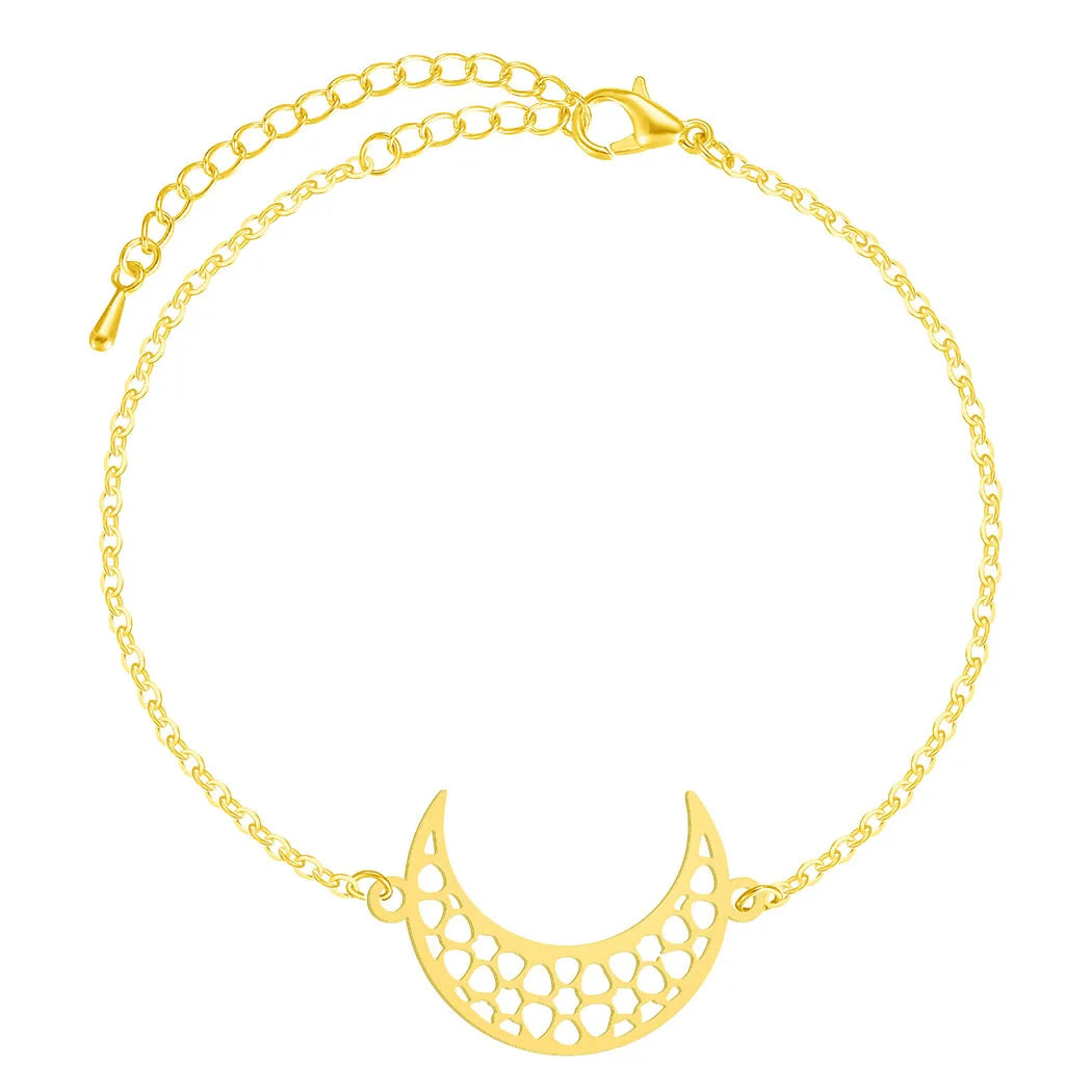 Cxwind Edelstahl Crescent Moon Armband Verstellbare Ketten Armbänder Islam Schmuck Für Frauen Männer Horn Charme Pulseras Mujer