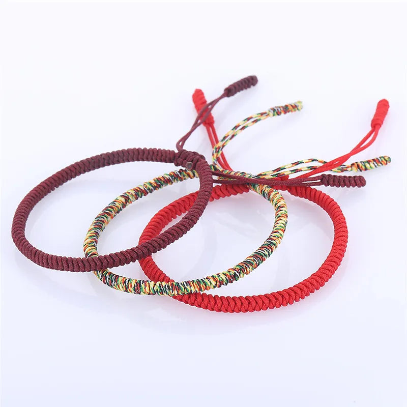Mehrfarbiges Fadenarmband, tibetischer Buddhismus, Liebe, Glücksbringer, tibetische Armbänder und Armreifen für Damen und Herren, handgefertigtes Knotenseil