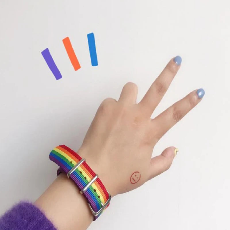 Nepal Regenbogen Lesben Homosexuell Bisexuelle Transgender Armbänder für Frauen Stolz gewebt geflochtene Männer Paar Freundschaftsschmuck