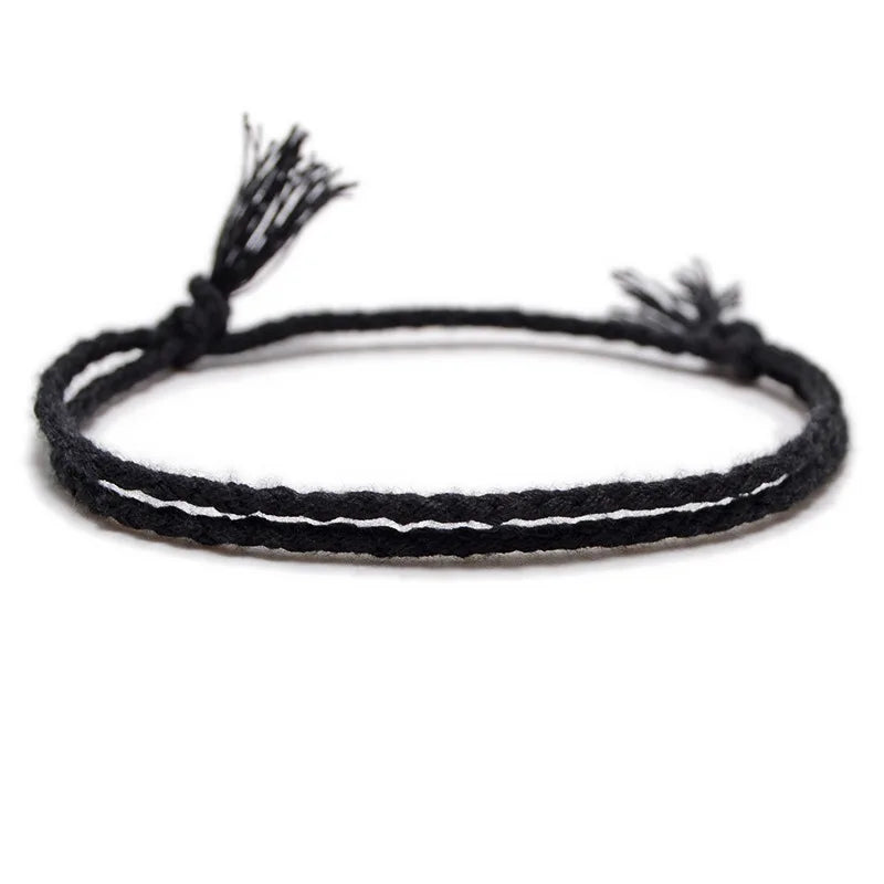 13 arten Böhmischen Einfache Feste Farbe Hand-Made Woven Armband Sonnenschein Strand Göttin Glück Seil Paar Armbänder Großhandel