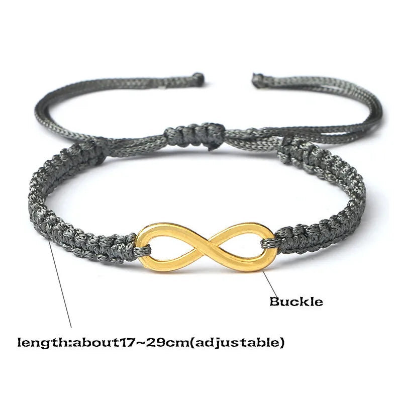 Klassische Unendlichkeit Armband Freundschaft Geflochtene Einstellbar Für Paare Männer Frauen Handgemachte String Charme Armbänder & Armreifen Schmuck