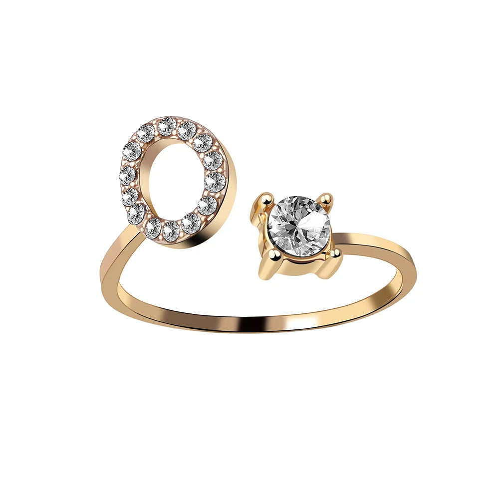 Mode 26 Initial Brief Ring Silber Farbe Persönlichkeit Finger Ringe Frauen Einfache Elegante Schmuck Freundschaft Geschenk Großhandel