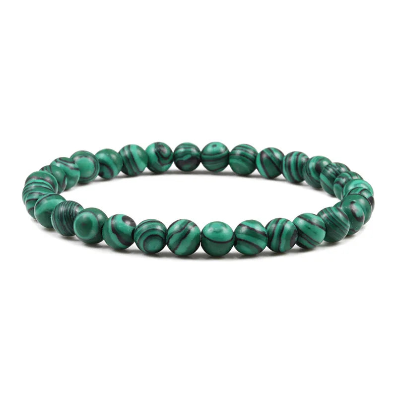 Natürliche Stein Malachit Perlen Armband Männer Klassische Runde Bild Perlen Frauen Schmuck Yoga Meditation Rosenkranz Armreifen Geschenke