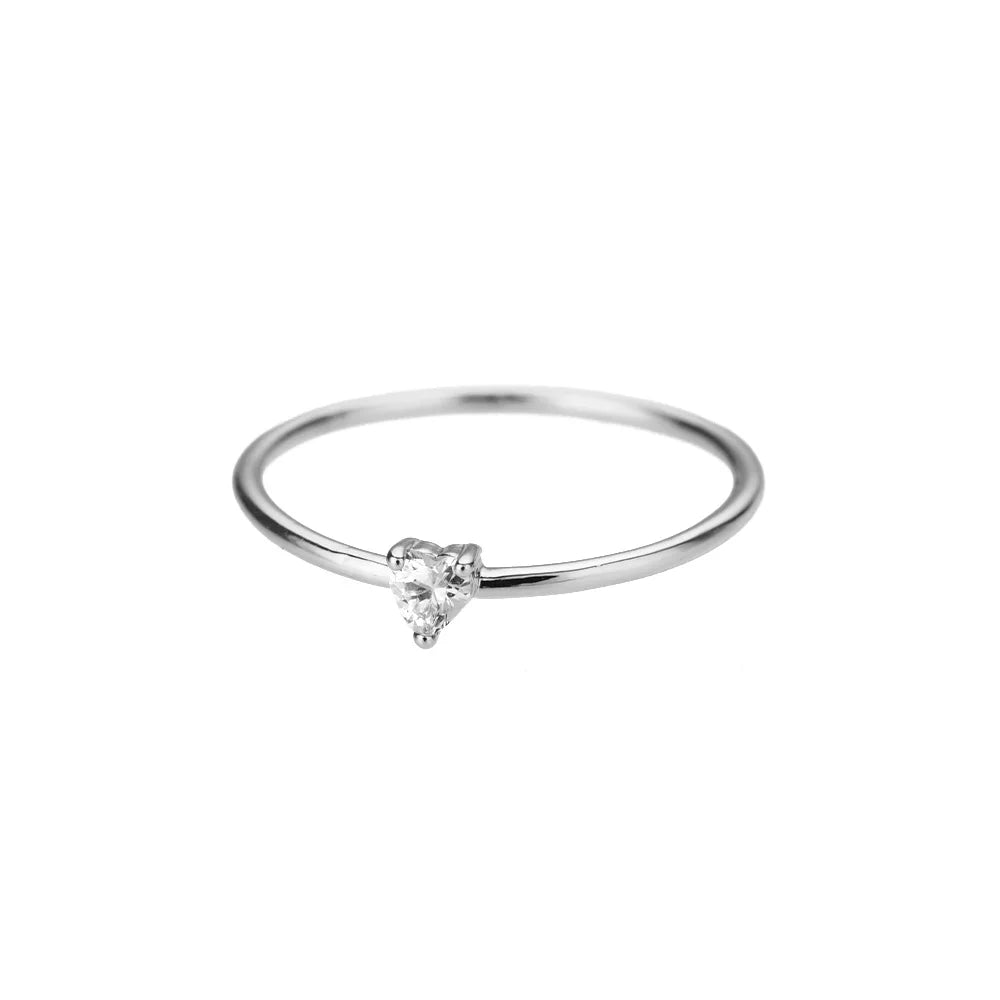 Zirkon Kleine Herz Ringe Für Frauen Minimalismus Herz Ring Edelstahl Finger Dainty Ring Valentinstag Geschenke Kostenloser Versand