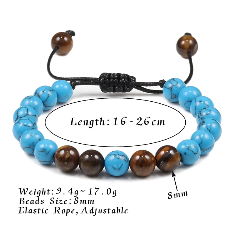 Schwarz Lava Onyx Naturstein Geflochtenes Armband Armreif Für Männer Frauen Heilung Balance Tigerauge Buddha Armband Charme Yoga Schmuck