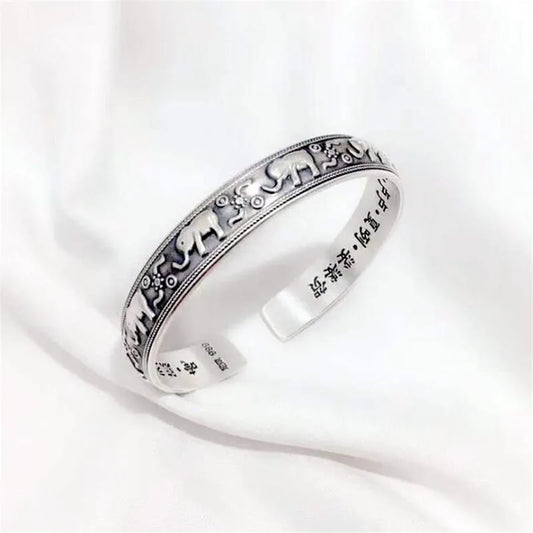 Neue kreative niedliche Tier Retro Thai Silber Armbänder Sterling Silber Schmuck Persönlichkeit Elefant dominierende Armreifen sl079
