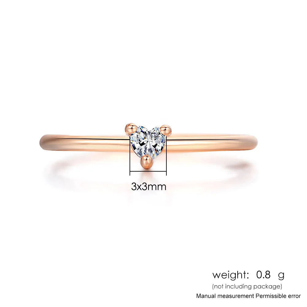 Ringe Für Frauen Kleine Herzförmige Gold Farbe Hochzeit Verlobung Dainty Ring Schmuck Zirkon Romantische Mode Schmuck KBR014-M