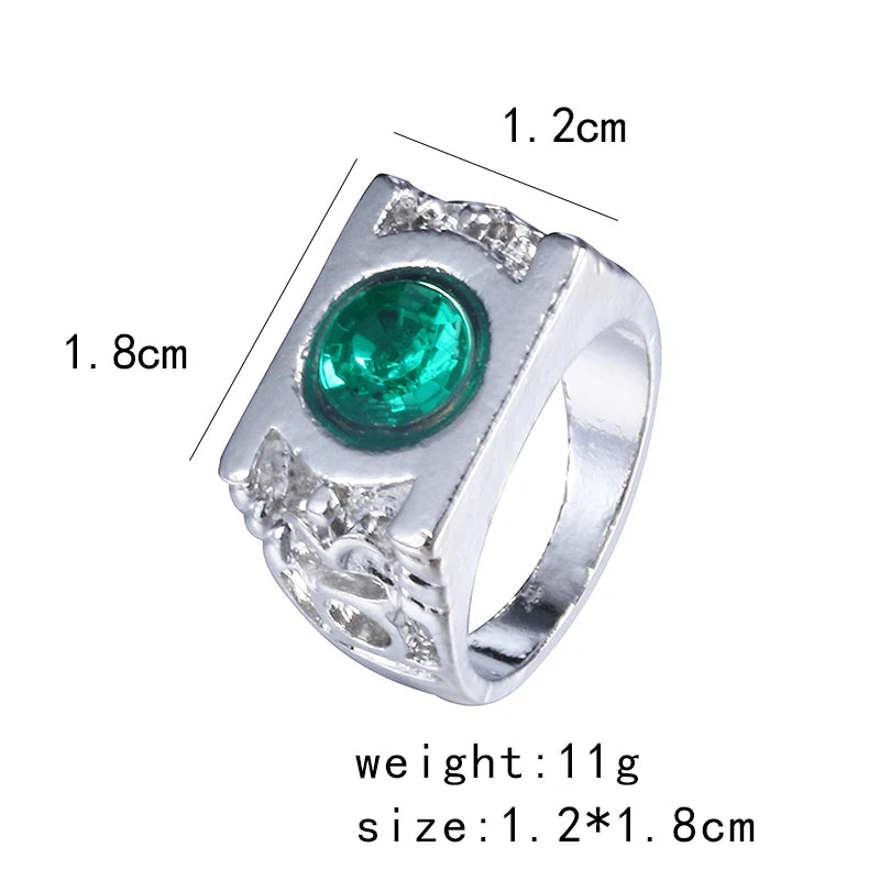 Modeschmuck Charm Green Lantern Ring für Männer und Frauen
