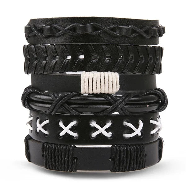 IFMIA Vintage Multi-Schicht Blatt Leder Armbänder für Männer Mode Handgemachte Holz Perlen Geflochtene Wrap Armband Schmuck Geschenk 2019 neue