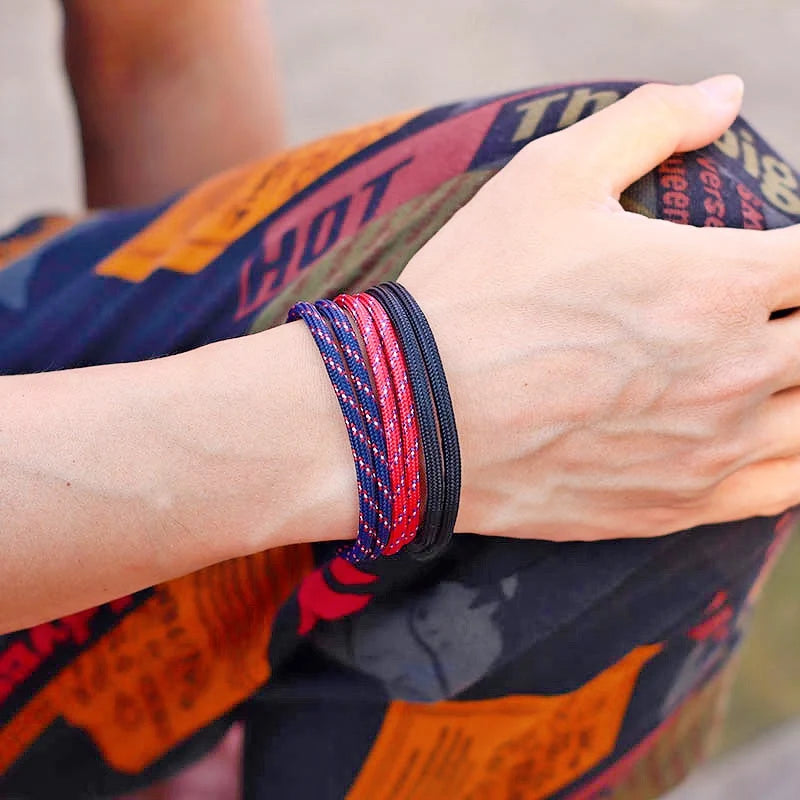 Handgemachte Paracord Seil Armband Männer Set Braclet Einstellbar Männlichen Casual Klettern Braslet Minimalistischen Schmuck Geschenk Hombre Pulseras