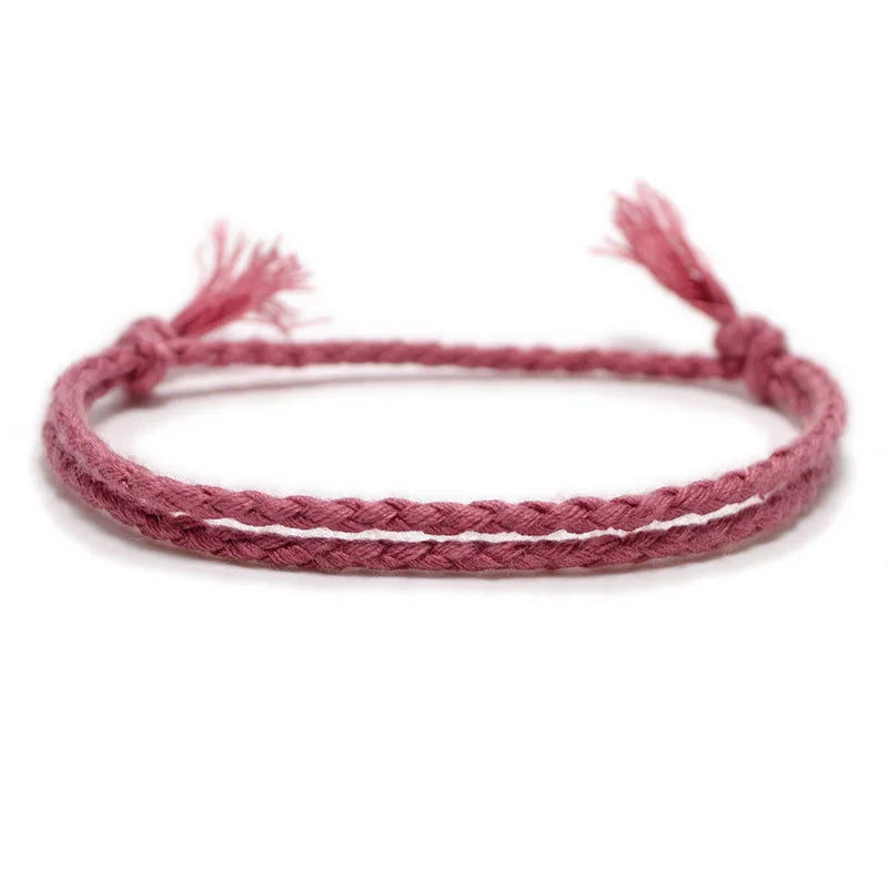 13 arten Böhmischen Einfache Feste Farbe Hand-Made Woven Armband Sonnenschein Strand Göttin Glück Seil Paar Armbänder Großhandel