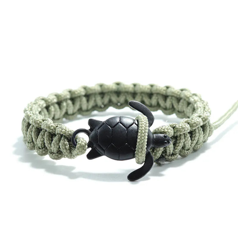 Handgemachtes Paracord Survival Armband Herren Meeresschildkröte Armband Verstellbares Seil Armband Freund Geschenk Armband Schmuck Pulseira
