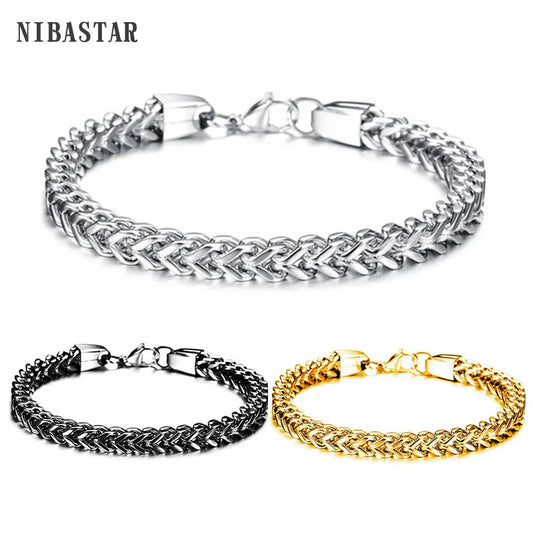 Silber/Gold/Schwarz Edelstahl Handgelenk Kette Armbänder Armreifen Für Männer Männlich Punk Link Schmuck Zubehör Großhandel