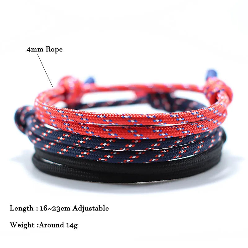 Handgemachte Paracord Seil Armband Männer Set Braclet Einstellbar Männlichen Casual Klettern Braslet Minimalistischen Schmuck Geschenk Hombre Pulseras