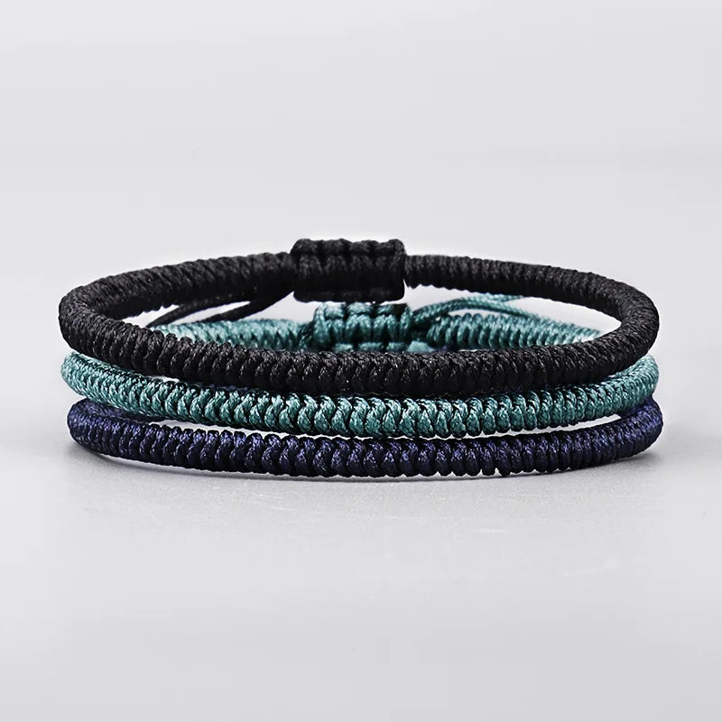 Tibetisch-buddhistische Liebe, Glücksbringer, tibetischer Faden, Armbänder und Armreifen für Damen und Herren, handgefertigte Knoten, Budda-Seil-Armband