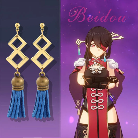 Genshin Impact Beidou Cosplay Ohrringe Cosplay Kostüm Zubehör Quaste Ohrring