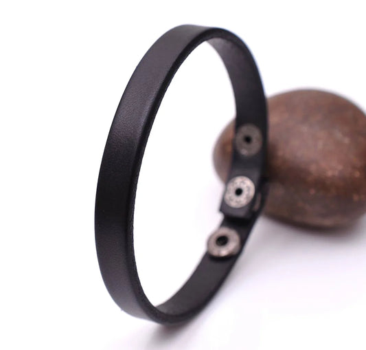 Klassisches cooles echtes Leder armband Manschetten armband verstellbares Paar Männer Frauen
