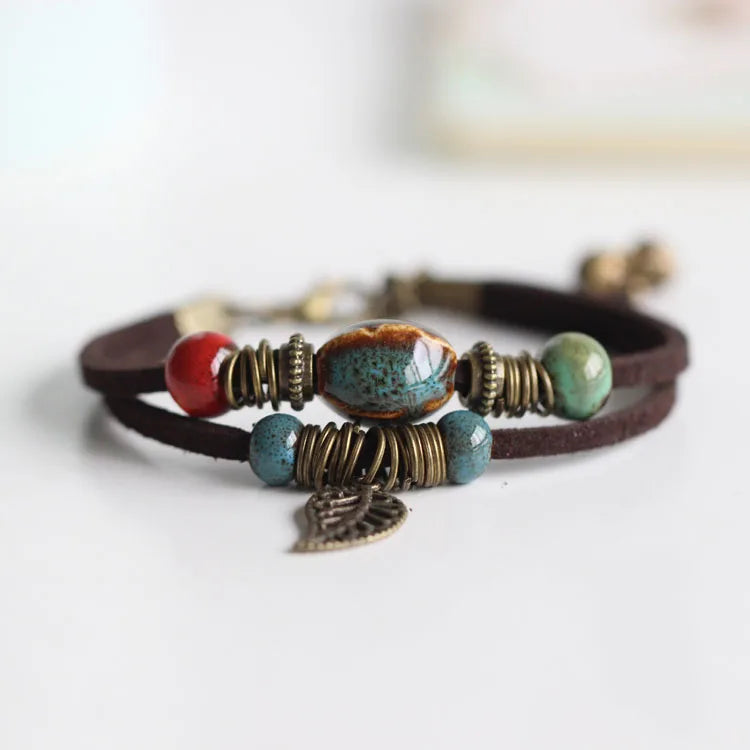 National Wind Restoring Ancient Ways Is The High Temperature Glaze Keramik handgefertigte Schmuckstücke Damenmode-Armbänder # 1077