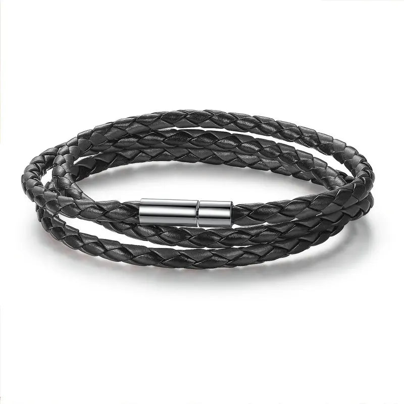 BAMOER 6-farbige Großhandelsarmbänder mit langer Kette, verstellbare Magnetschnalle, Unisex, PU-Lederarmbänder für Damen und Herren, Modeschmuck