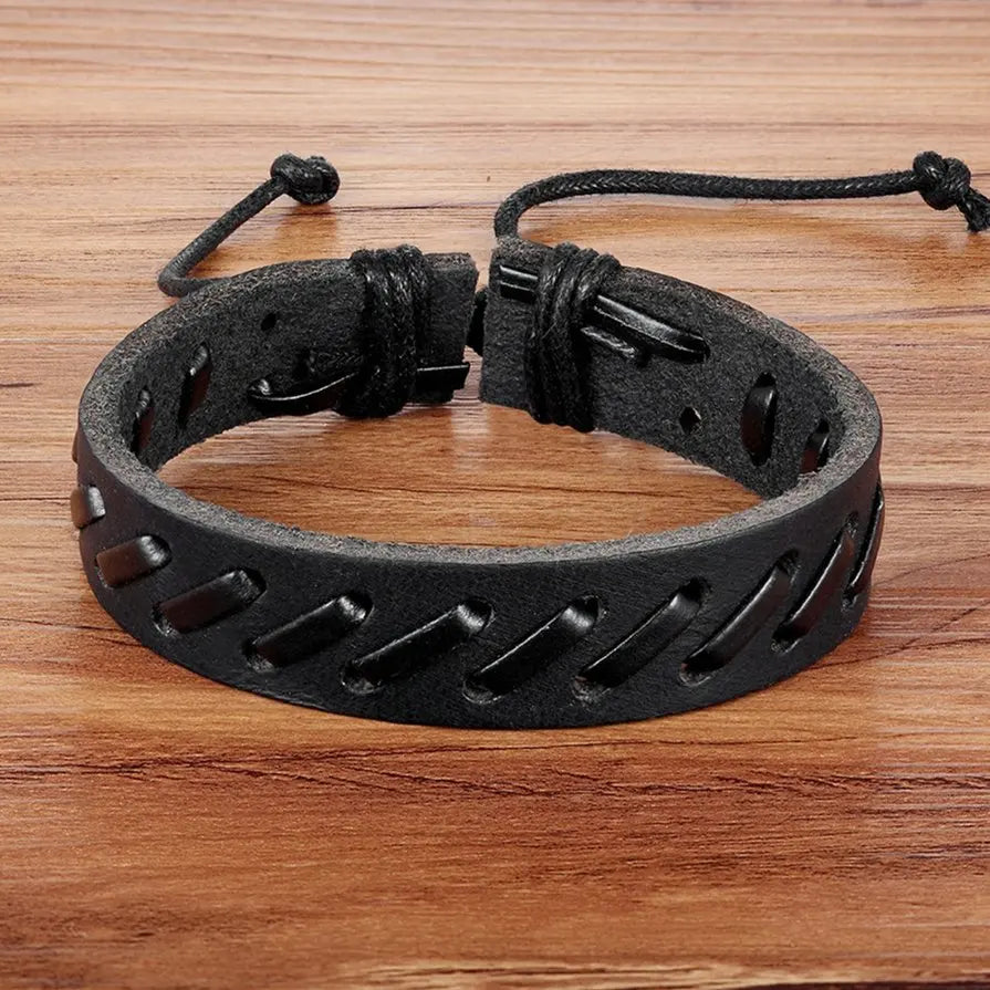 TYO Böhmen Spitze-up Stil Geometrische Twining Seil Kette PU Leder Armband Für Männer Schwarz & Braun Farbe Kette Zubehör schmuck
