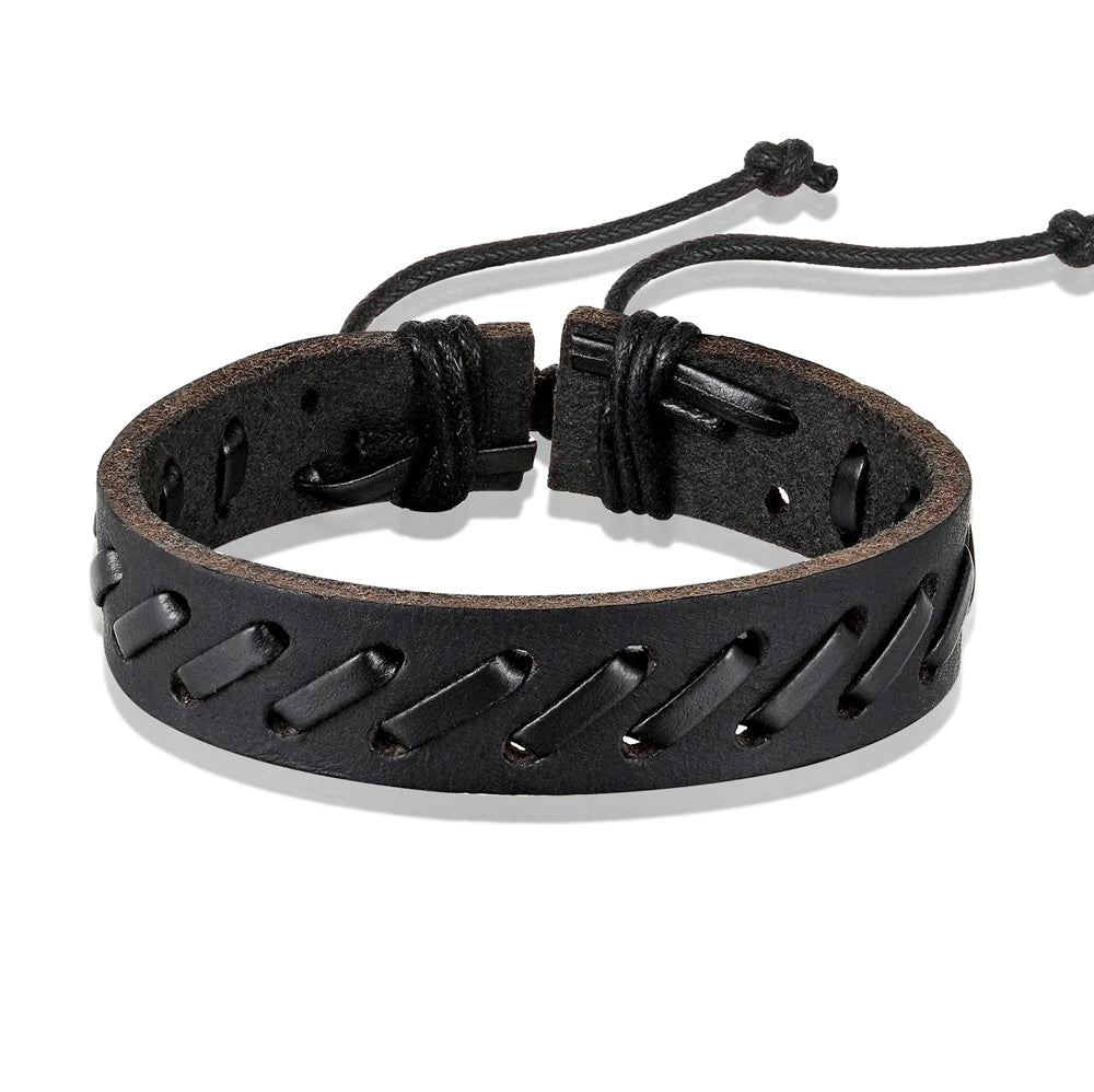 TYO Böhmen Spitze-up Stil Geometrische Twining Seil Kette PU Leder Armband Für Männer Schwarz & Braun Farbe Kette Zubehör schmuck