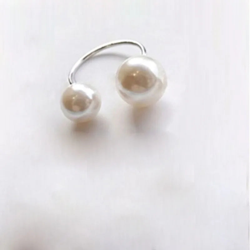 Klassische Simulierte Perlen Ringe Für Frauen Hochzeit & Verlobung Schmuck Einstellbare Anillos Finger Ring