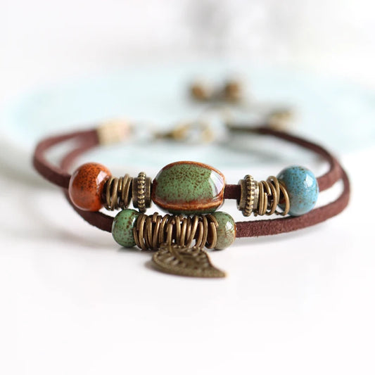 National Wind Restoring Ancient Ways Is The High Temperature Glaze Keramik handgefertigte Schmuckstücke Damenmode-Armbänder # 1077