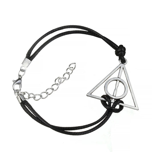 Modeschmuck Vintage Charm Potter Heiligtümer des Todes Lederbandarmband für Männer und Frauen