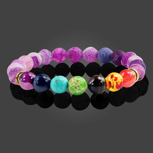 11 natürliche Stein Perlen Mehrfarbige Armband 7 Chakra Healing Balance Perlen Armband für Frauen Reiki Gebet Yoga Armband Schmuck