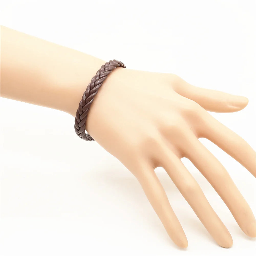 Neue Ankunft Mode Trendy Handgemachte Schwarz Braun Weben PU Leder Homme Weibliche Frauen Armband männer Männlich Schmuck Zubehör