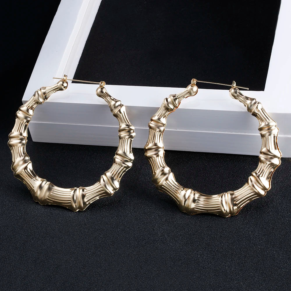 VIVILADY Heißer Größere Bambus Creolen Frauen Basketball Ehefrauen Sommer Frühling Herbst Mode Schmuck Mädchen Bijoux Zubehör Geschenke