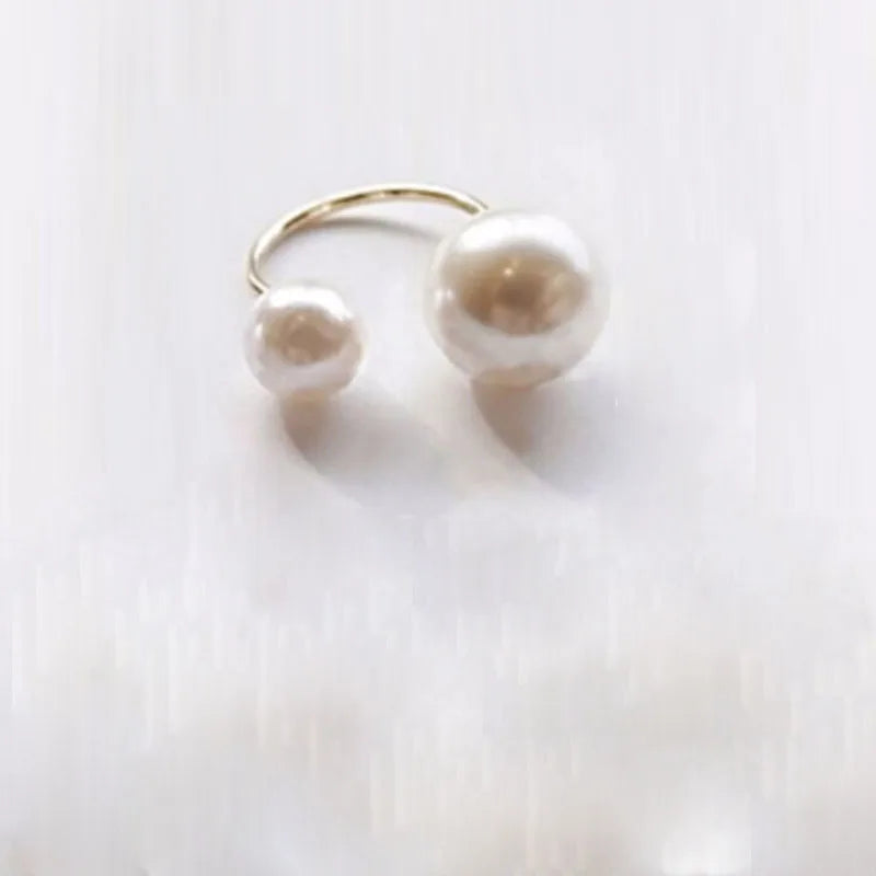 Klassische Simulierte Perlen Ringe Für Frauen Hochzeit & Verlobung Schmuck Einstellbare Anillos Finger Ring