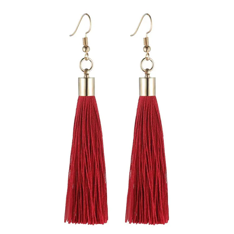 LOVBEAFAS Fringe Quaste Ohrringe Für Frauen Gold Farbe Vintage Lange Tropfen Baumeln Ohrringe Mode Hochzeit Schmuck Party Geschenk