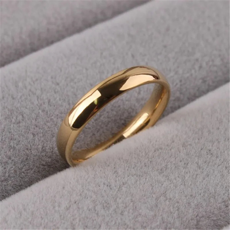 QianBei Mode 4mm Breite Edelstahl Einfache Glatte Kreise Ringe Für Frauen Männer Geschenke Schmuck Größe 7-11