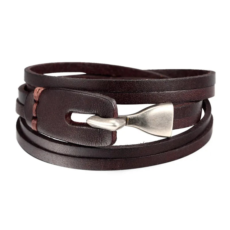 MKENDN Neue Ankunft 3 Farben Multilayer Charme Leder Armband Männer Frauen Anker Armband hoffen Femme freundschaft armband