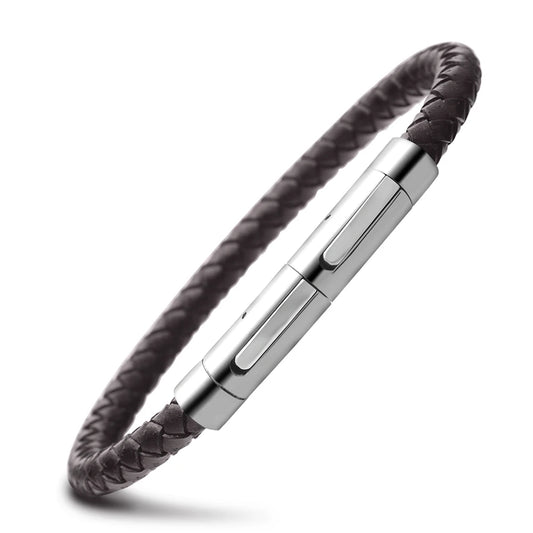 Männer Neue Schmuck Aus Echtem Leder Edelstahl Wrap Armband Magnet Verschluss Armband Armreif