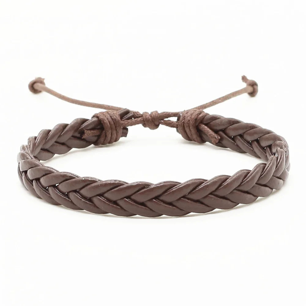 Neue Ankunft Mode Trendy Handgemachte Schwarz Braun Weben PU Leder Homme Weibliche Frauen Armband männer Männlich Schmuck Zubehör