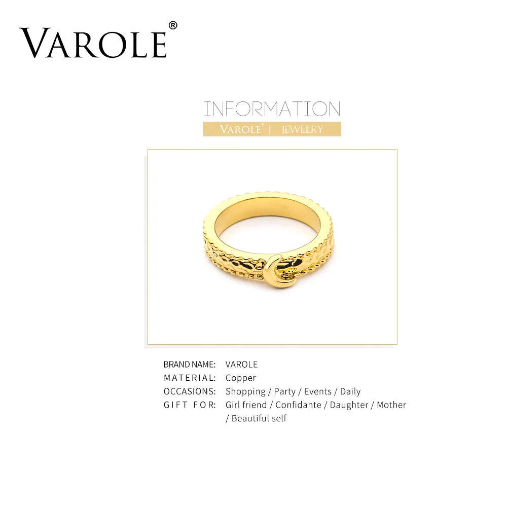 VAROLE Mond Ring Gold Farbe Dame Finger Ringe Für Frauen Minimalistischen Mode Schmuck Dropshipping Anillos Mujer