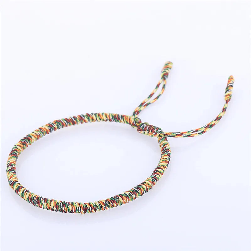 Mehrfarbiges Fadenarmband, tibetischer Buddhismus, Liebe, Glücksbringer, tibetische Armbänder und Armreifen für Damen und Herren, handgefertigtes Knotenseil