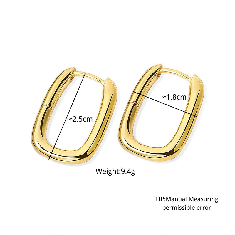 Verhindern Sie Allergien, authentische Ohrringe aus 925er-Sterlingsilber, Charm für Damen, trendiger Schmuck, Vintage, schlicht, O-förmig, Party-Accessoires, Geschenk